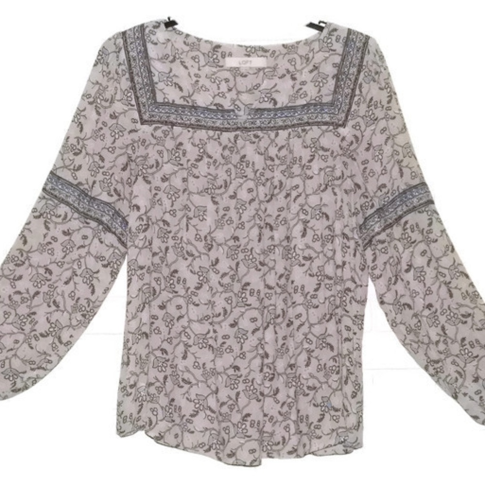 XL Ann Taylor Loft Peasant Blouse Shirt